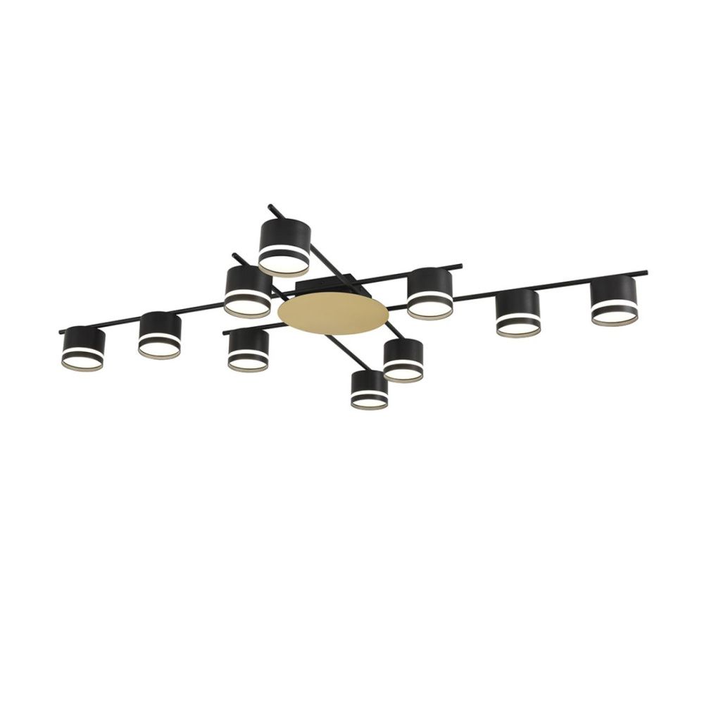 Светильник подвесной 120*87*12-12 см, 10*GX53 LED*7W, Lumion Benua LUM8304/10C, черный; золотой