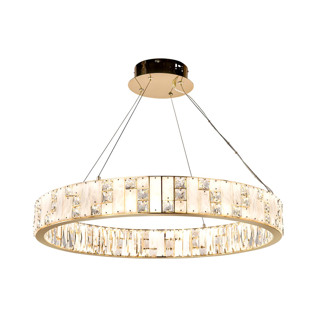 Люстра 60*60*100 см, LED 1*100W, 3700 К, Odeon Light Crossa 5072/100L, золото/прозрачный/белый