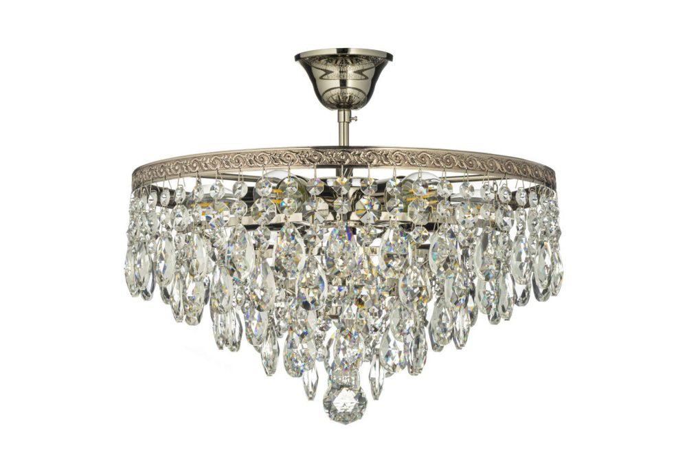 Люстра потолочная *38*32 см, 5*E27*60W, Arti Lampadari Castellana Nickel Castellana E 1.3.38.601 N, Матовый никель