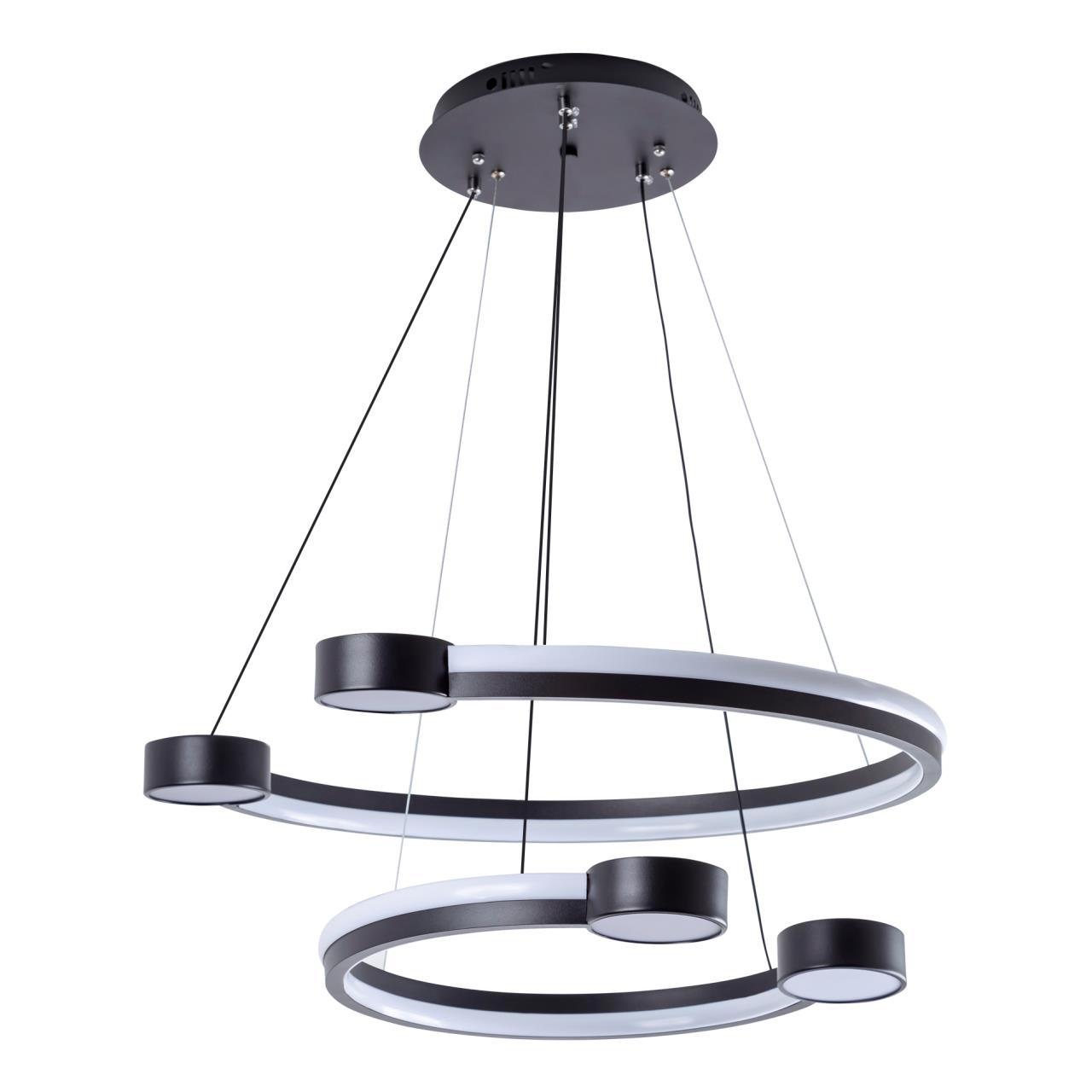 Подвесной светильник 65*65*100 см, LED 130W, 3000 / 6000K, Черный LED4U L7100-2 BK