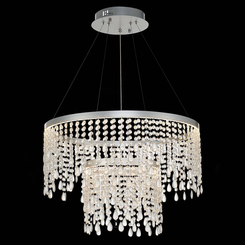Люстра подвесная 60 см, 55W 3000K/4000K/6000K ST LUCE VEGA SL6201.103.55 Серебристый