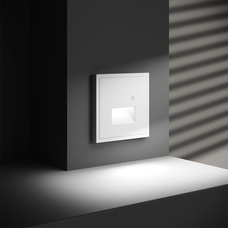 Подсветка светодиодная встраиваемая Voltum S70 с датчиком, белый матовый пластик Soft touch VLS070702