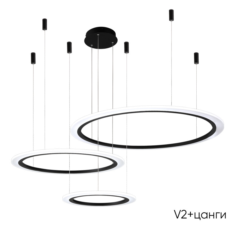 Люстра 120 см, 67W 3000-6300K Crystal Lux MANZANA SP67W LED BLACK черный