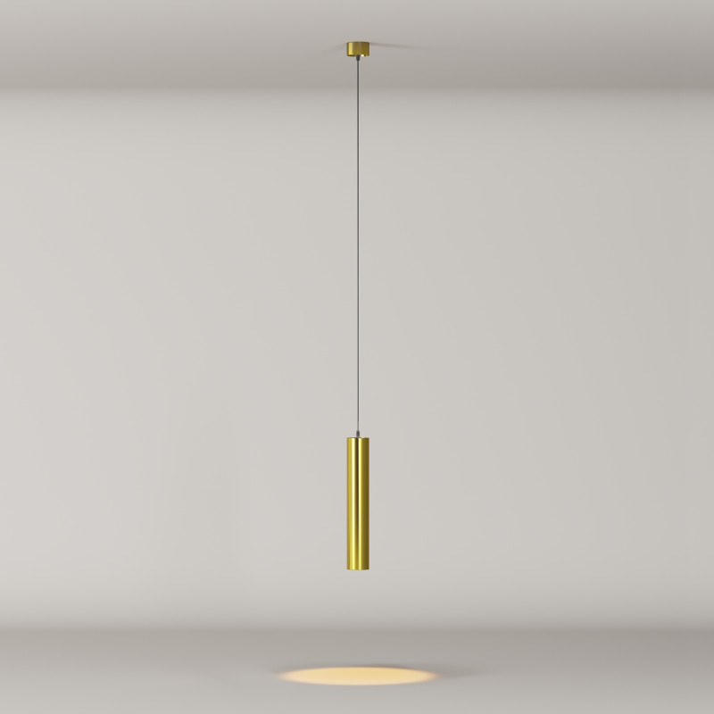 Подвесной светильник 5,2*5,2*30 см, LED, 12W, 3000К, Maytoni Technical FOCUS LED P072PL-L12W3K-BS латунный