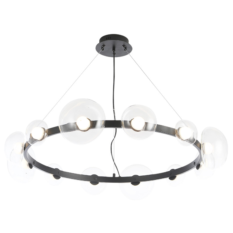 Светильник 89 см, 36W, 3000K, Crystal Lux BOSQUE SP12 BLACK/TRANSPARENT, черный