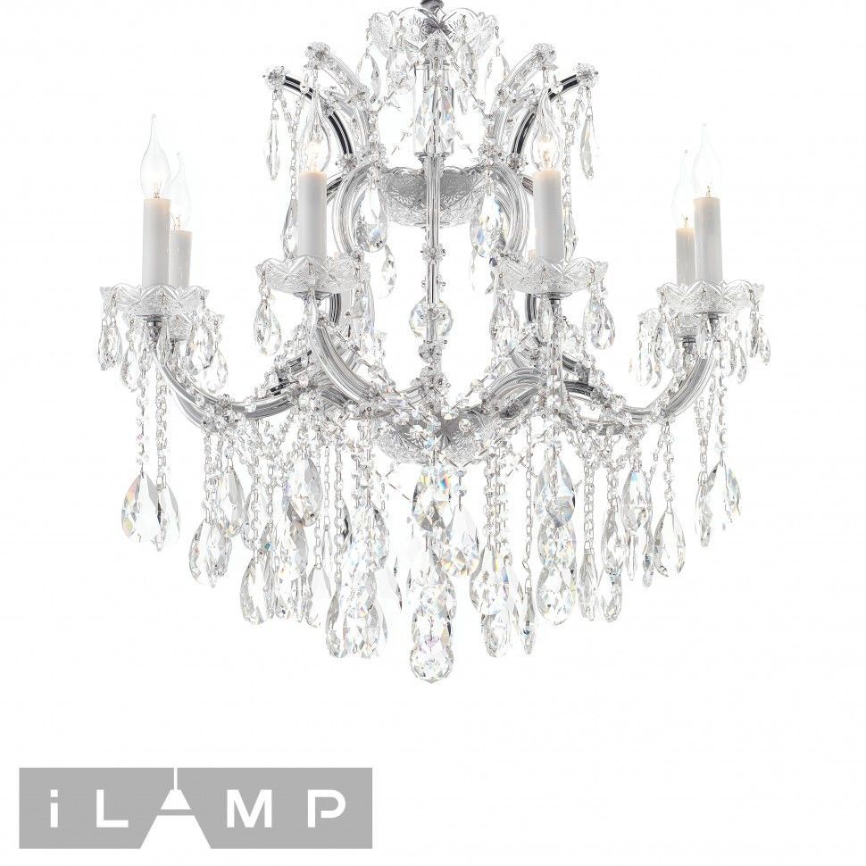 Подвесной светильник 70*75-175 см, 8*E14*320W, iLamp Diamond 6071-8 CR+CL, Хром