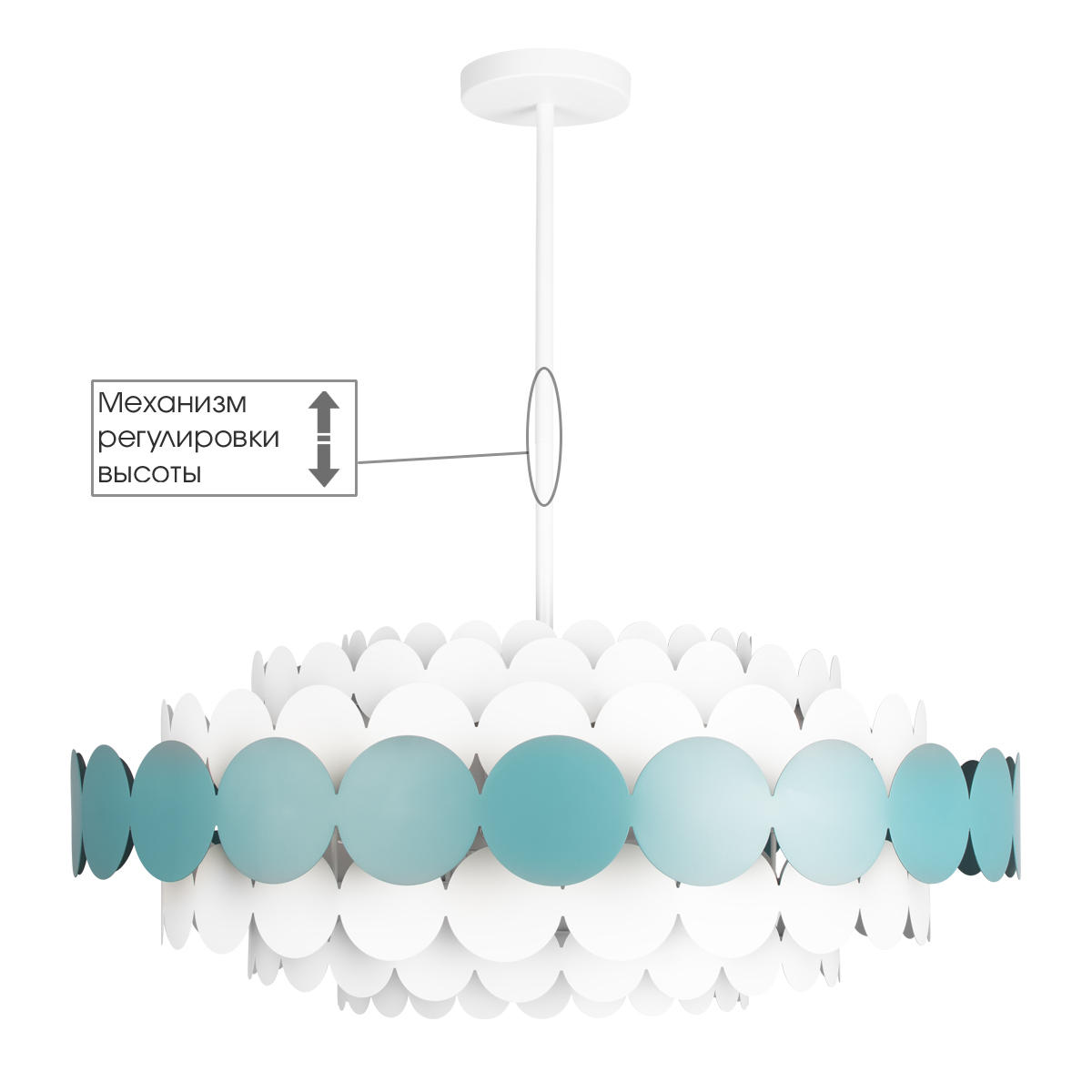 Подвесной светильник 82*32 см, 9*E14*40W LOFT IT Juicy 10310/M Blue синий, белый