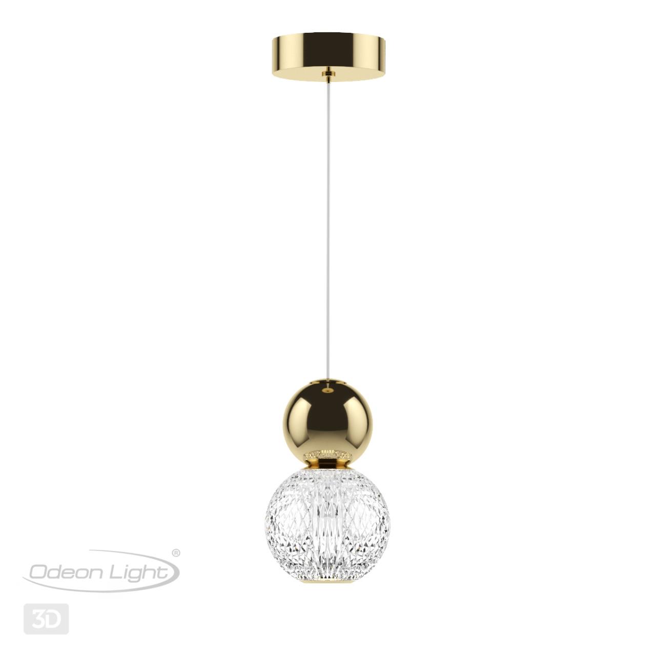 Светодиодный светильник 11 см, 7W, 4000K, Odeon Light CRYSTAL 5008/7L, золото