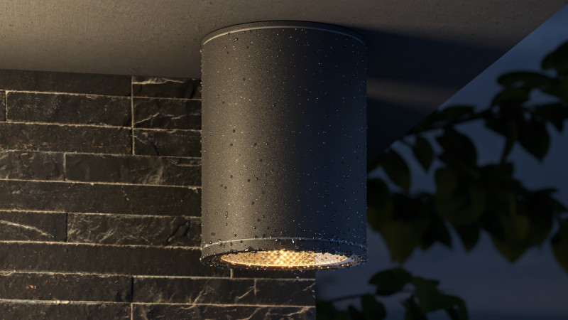 Светильник 9 см, 7W, 3000K, Maytoni Bar O306CL-L7GF, графит, IP65