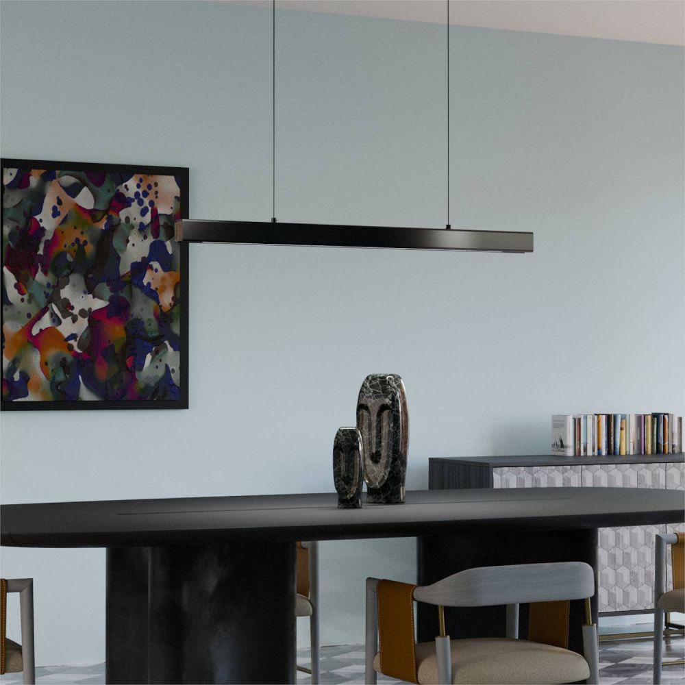 Светильник подвесной 100*10-190 см, 1*LED*35W, 3000-6000K, Lightera Baffin LE112L-100B WIFI, Черный