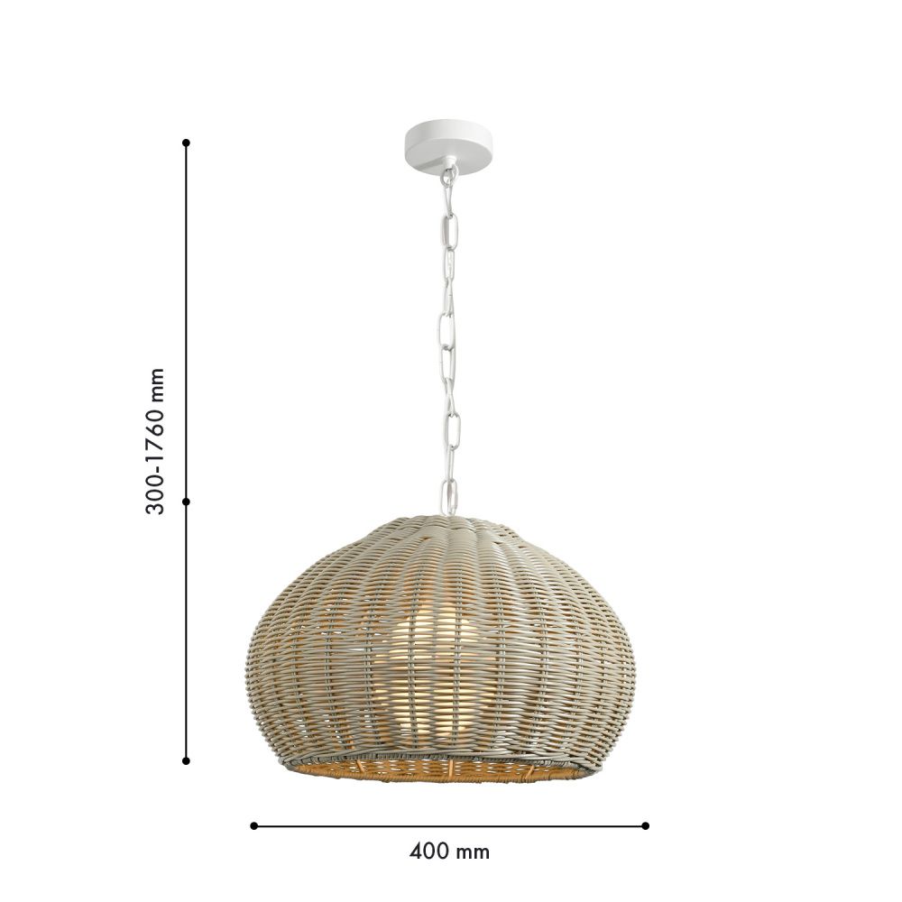 Подвес *40*30-176 см, 1*E27*40W, Favourite Wicker 4885-1P, белый