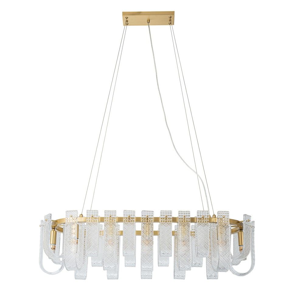 Подвесной светильник 40-26 см, 12*Е14*60W, K, Belfast Severn 6601-950 BR CL, Латунь