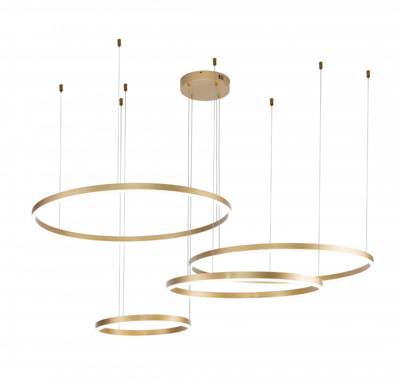 Подвесной светильник 1780*800*140/1240 мм, 4*LED 218W 3000-5700K золото Indigo Galass V000015L, 14001/4P Gold