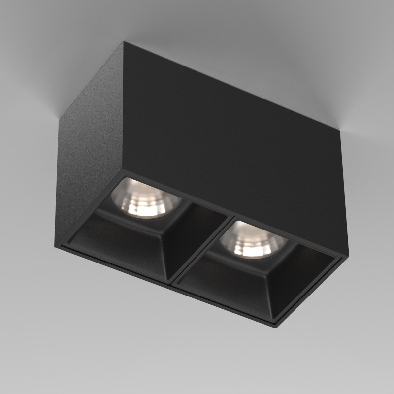 Потолочный светильник 14,5*7,5*9,5 см, LED*24W, 4000 К, Alfa LED C065CL-02-L12W4K-B Maytoni Ceiling & Wall, Черный