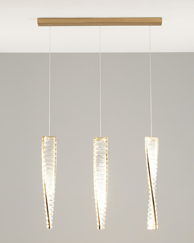 Подвесной светодиодный светильник 70*7,6*100 см, LED 40 W, Moderli Asti V10433-PL Золотой