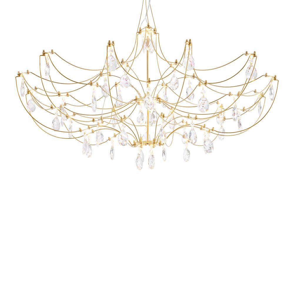 Подвесной светильник *90*90-150 см, *LED*25W, Freya Amela FR6138PL-L30BS, Латунь