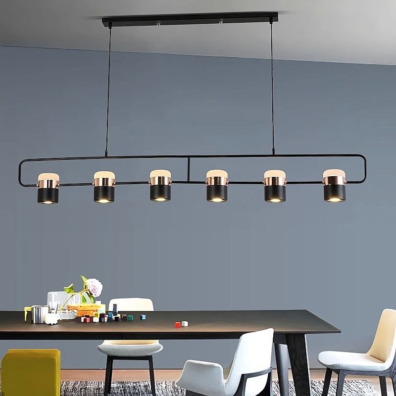 Светильник подвесной 135*20-200 см, 6*LED*6W, 3000-6000K, Lightera Rudolf LE114L-6B SMART, Черный
