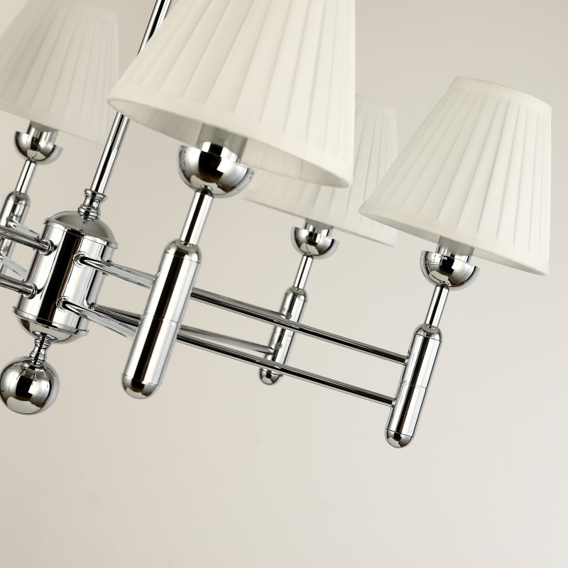 Подвесная люстра Favourite Avangard 2952-6P, D750*H510/1510, хром, плафоны из белой ткани