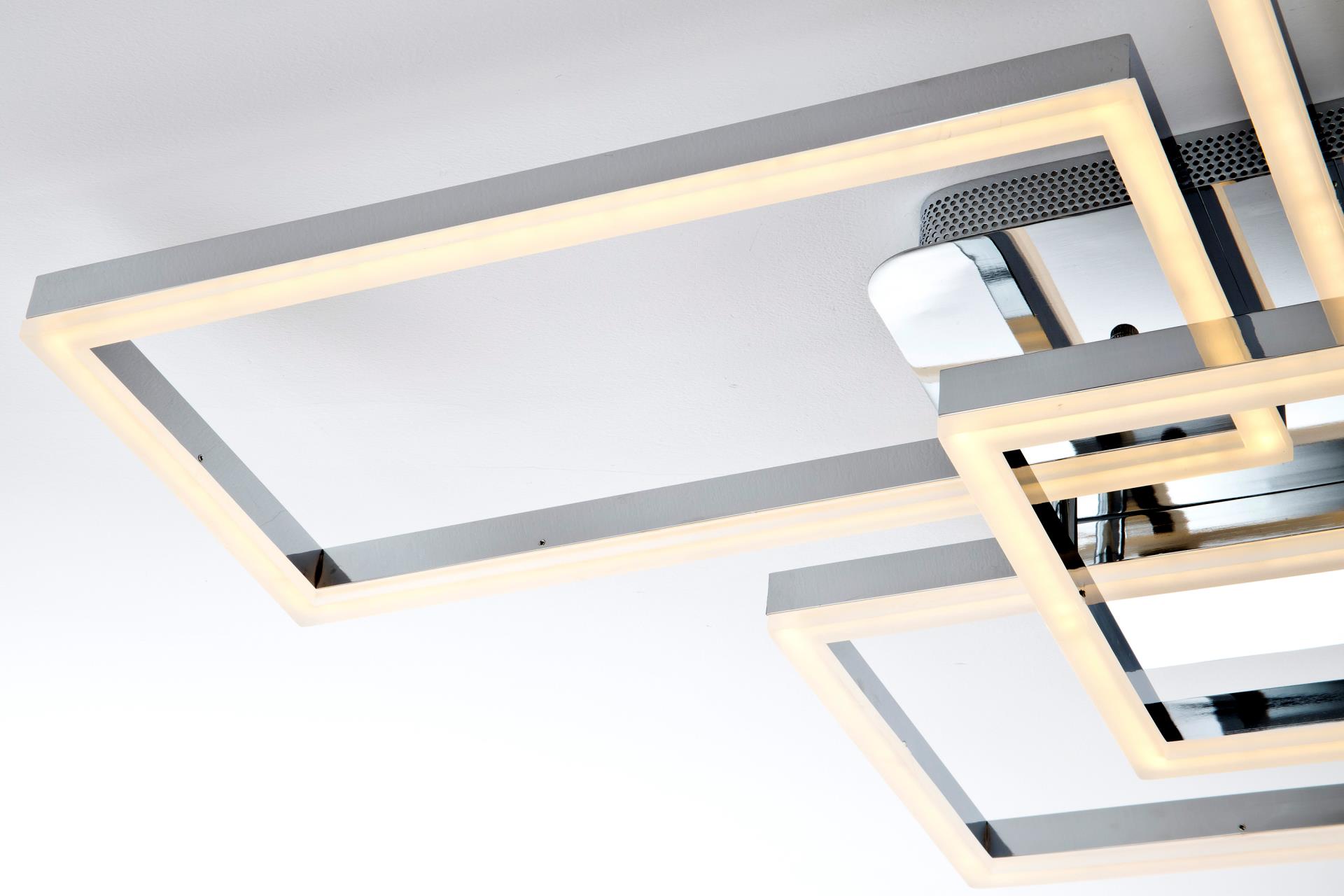 Потолочный cветильник 86*56*10 см, LED 216W, 3000 / 6000K, Хром LED4U L11003-5 CR
