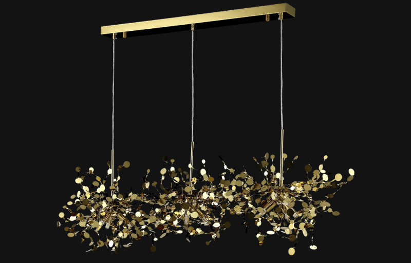 Светильник 120 см Crystal L ux GARDEN SP3х3 L1200 GOLD Золото