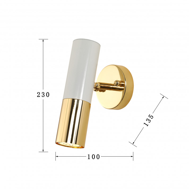 Бра Favourite Ultra 2755-1W, D135*W100*H230, золотой гальваники, плафон состоит из двух цветов: сияющий белый и золотая гальваника