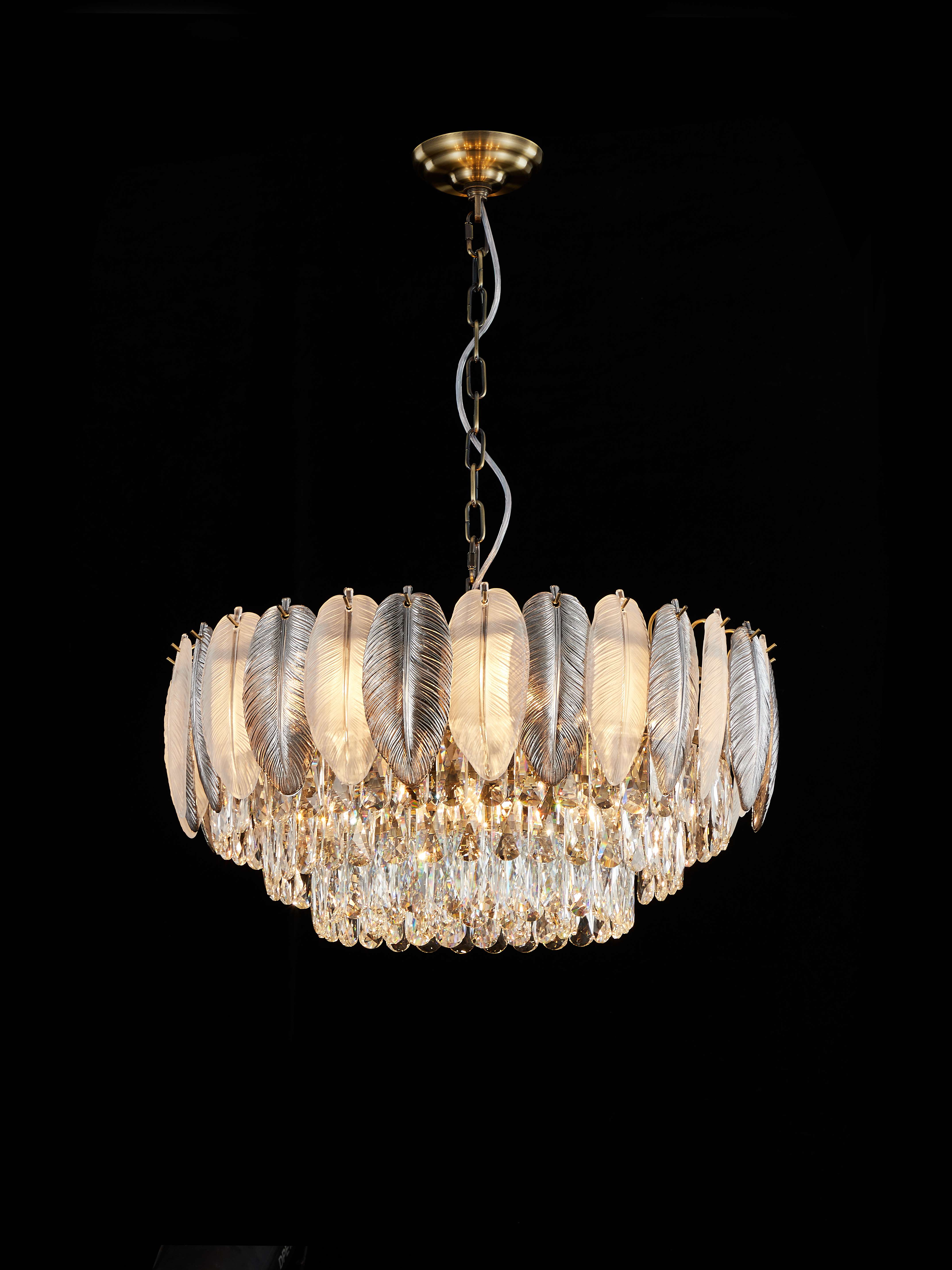 Люстра  600*350, 12*E14, 40W NewRgy Cristallo 17G-ф600*H300 BRONZE, Бронза