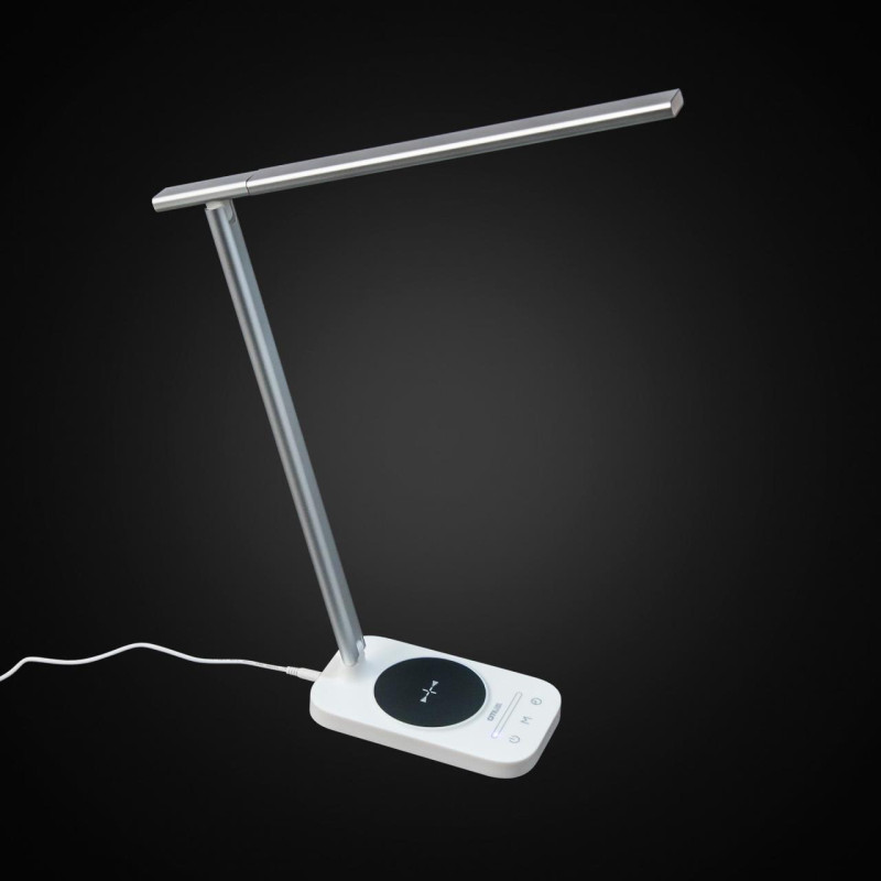 Настольный светильник светодиодный с USB+Qi Citilux Ньютон CL803051, белый с серебром