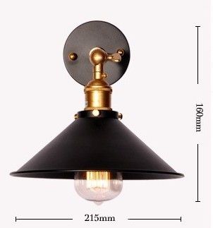 Бра Loft Cone Factory Black 21,5*21,5*16 см, 1*E27*60W, ImperiumLoft 449, Чёрный, Латунь