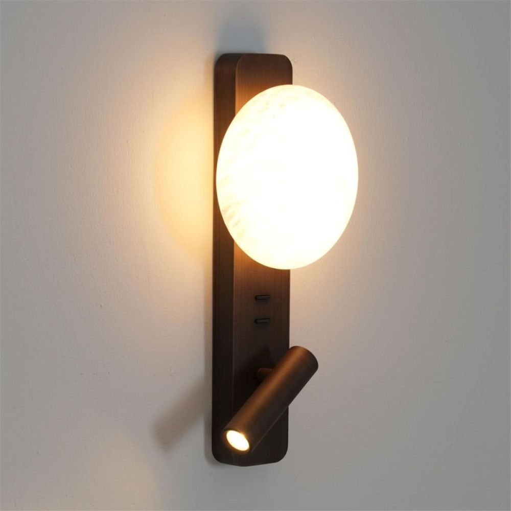 Настенный светильник 34 см, 9W, 2700K, Odeon Light Hightech Albergo 7163/9WL, бронза