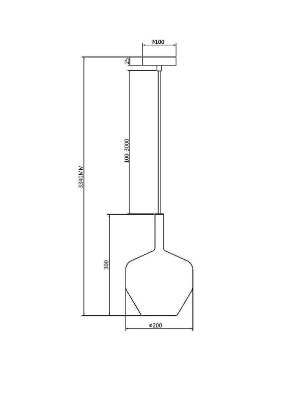 Подвесной светильник 20*20*334 см, 1*E27, 60W, Maytoni Duality MOD271PL-01B5 черный