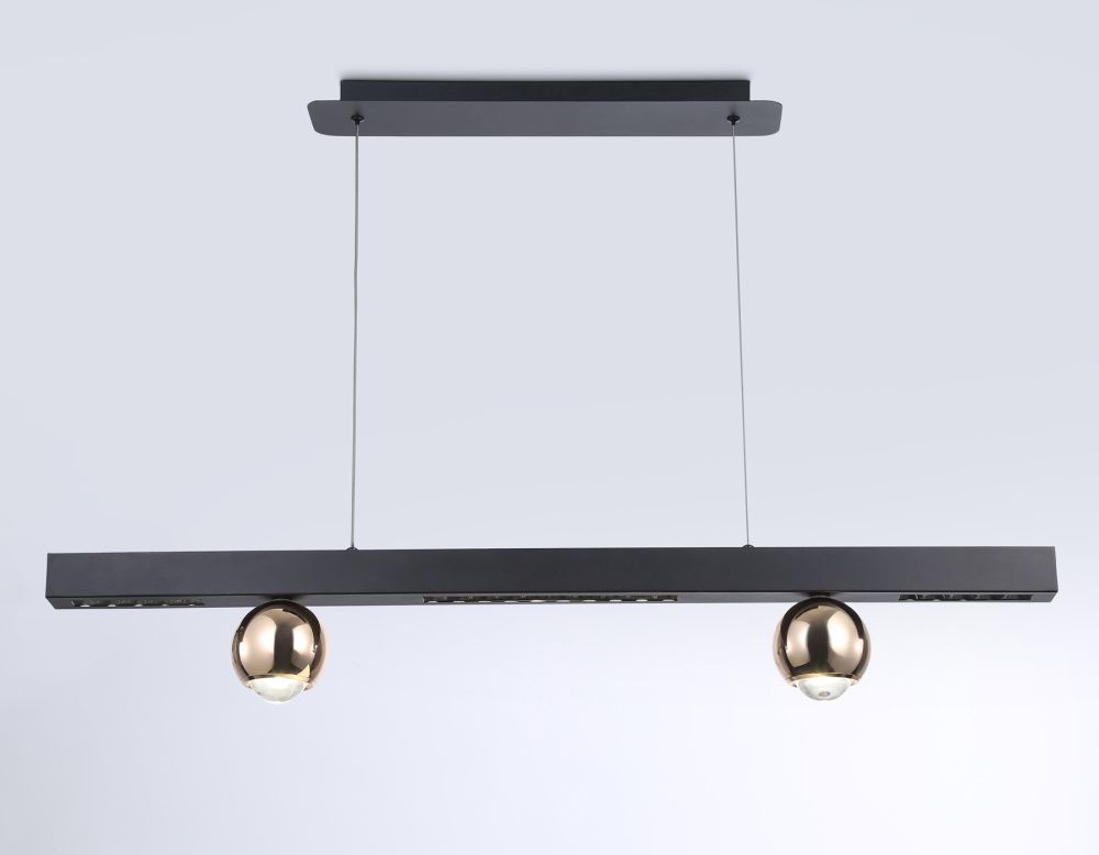 Светильник подвесной 100*7*12*120 см, LED 18W, 4200К, черный, золото Ambrella Comfort LineTech FL5956
