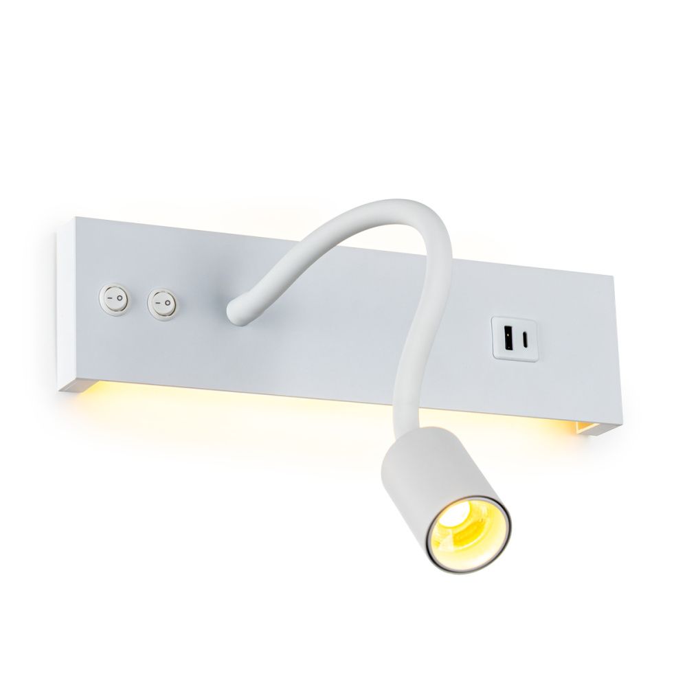 Светильник с выключателем 8*30 см, 14W, 3000K Белый Citilux Декарт CL704470 LED USB