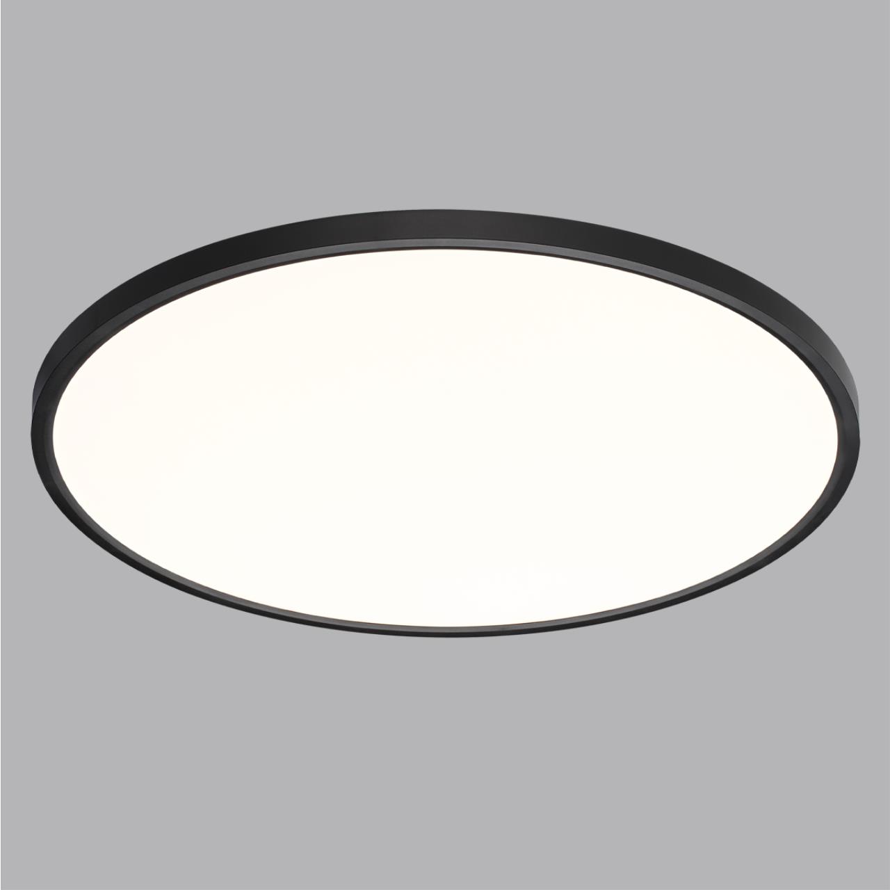 Cветильник 60*2,5 см, LED 48W, 3000/4000 К, IP40, белый/черный, пластик Sonex Alfa Black, 7660/48L