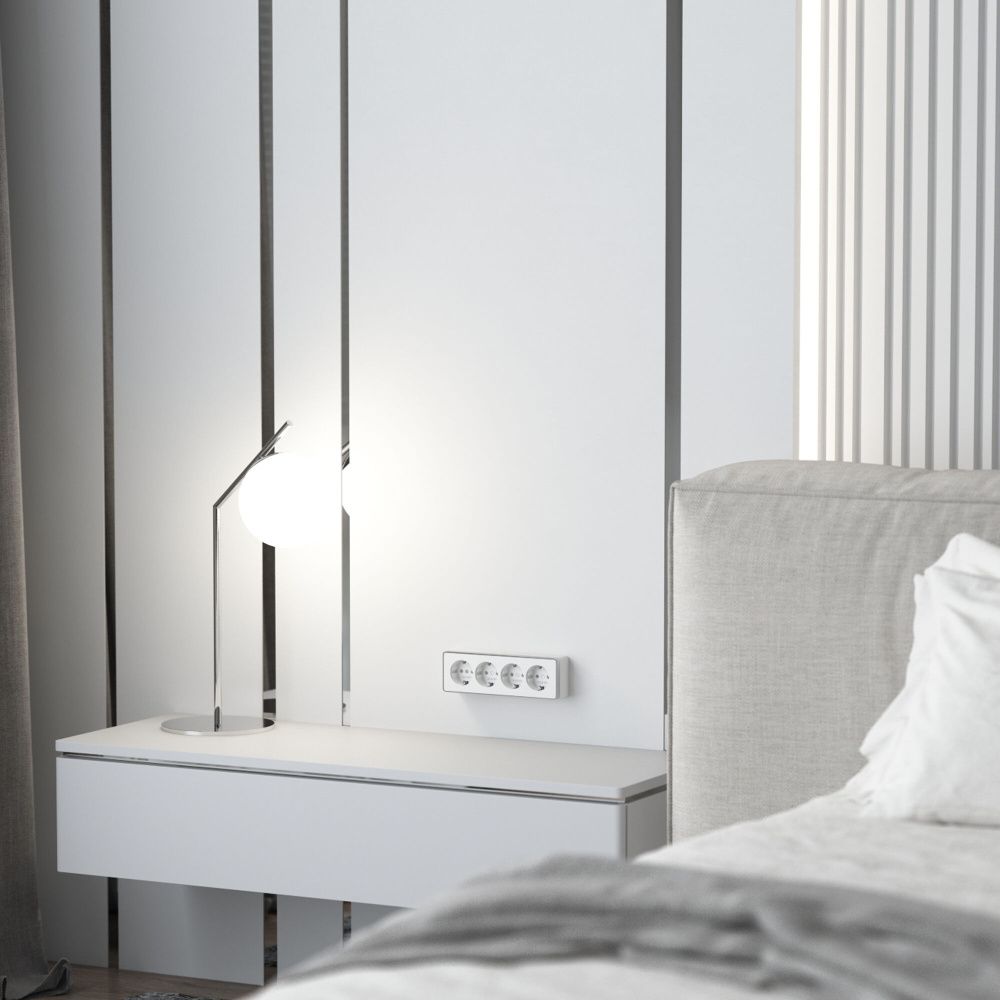 W5072210 Розетка четверная с заземлением и шторками Gallant, белый Werkel, 4690389218002