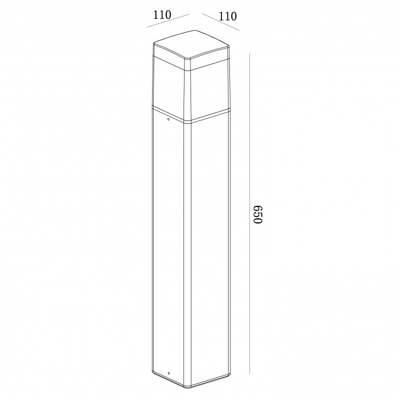 Садово-парковый светильник 11*11*65 см, E27 * 1 20W, 3000К Mantra Chicago 8109, серый