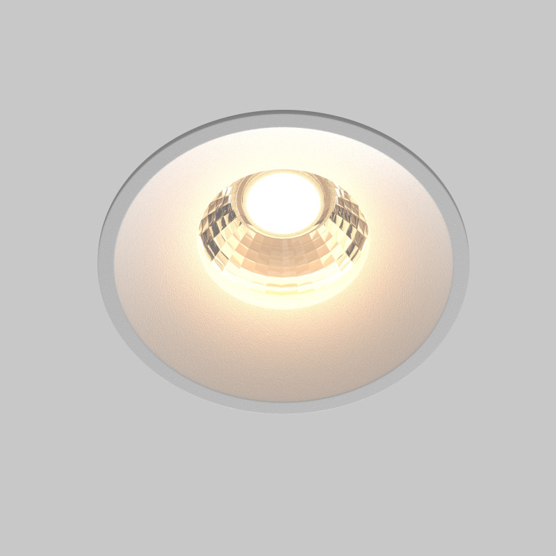 Встраиваемый светильник 8*8*6 см, LED, 12W, 3000К, Maytoni Technical ROUND DL058-12W3K-W белый