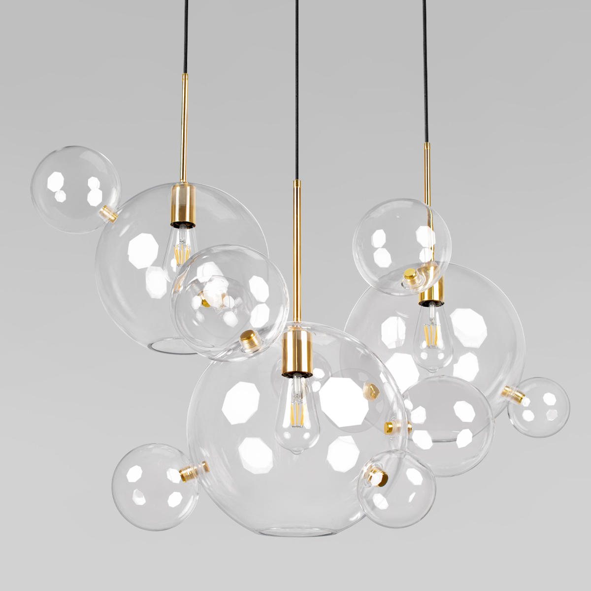 Подвесная люстра 107 см, Loft IT Bolle 2034-D3, белый-золото