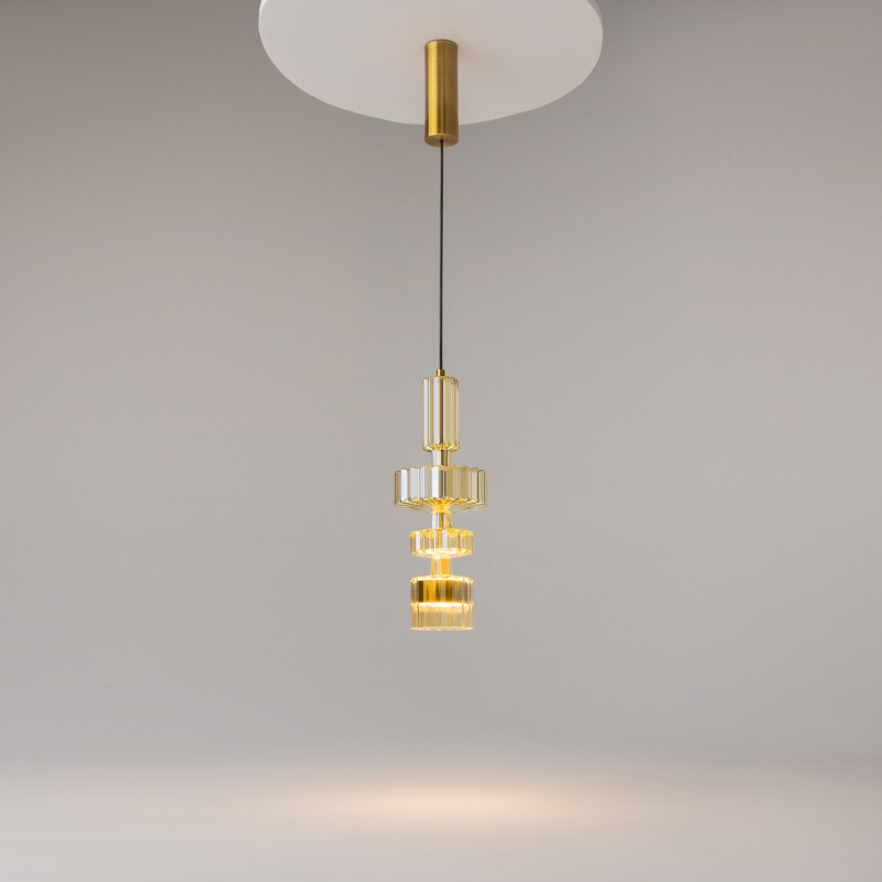 Подвесной светильник 15*15*360 см LED, 12W, 3000К, Maytoni LEVEL MOD253PL-L18BS3K3 латунный