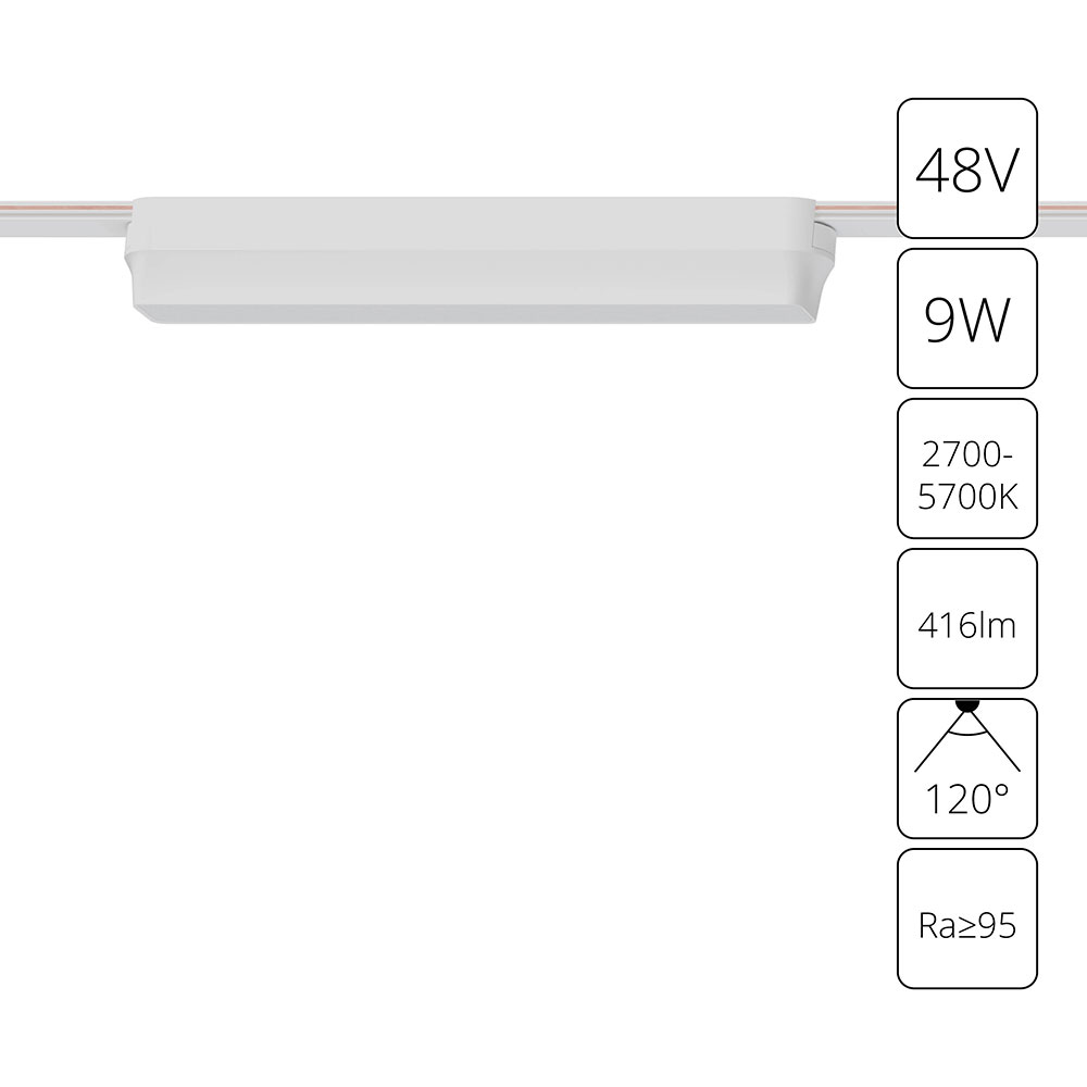 Трековый магнитный светильник 23 см, 9W, 2700-5700K, Arte Lamp Rapid A2953PL-1WH, белый