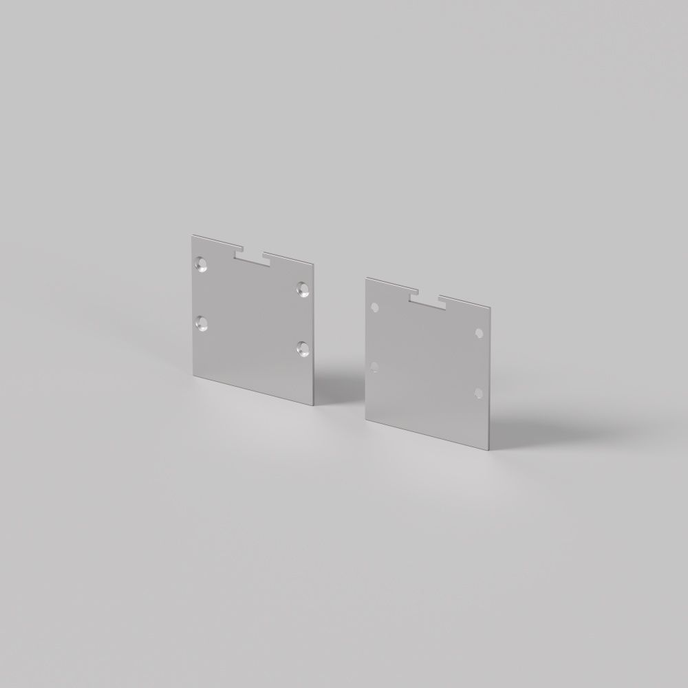 Комплект заглушек (для профиля 35×35) 2 шт., ALM-35-S-EC 642037, *4*4 см, Maytoni Led Strip 642037, Серебро