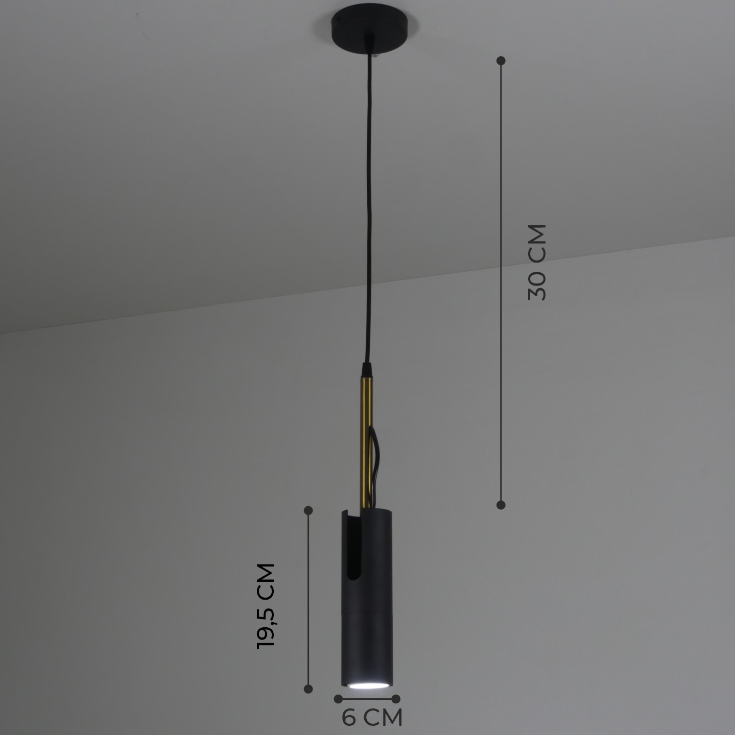 Светильник подвесной ElegantLight DZN-8248 BLACK 1/GU10/50W POINT 23-04