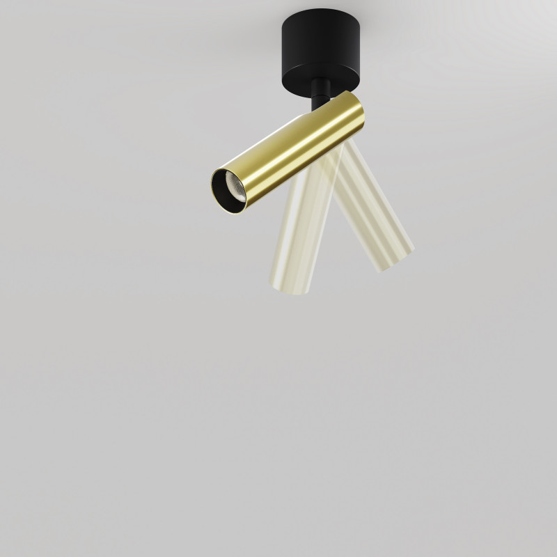 Потолочный светильник 3*16,6 см, LED 6W 3000K Maytoni Technical Focus T C141CL-L125-6W3K-BBS черный/латунь