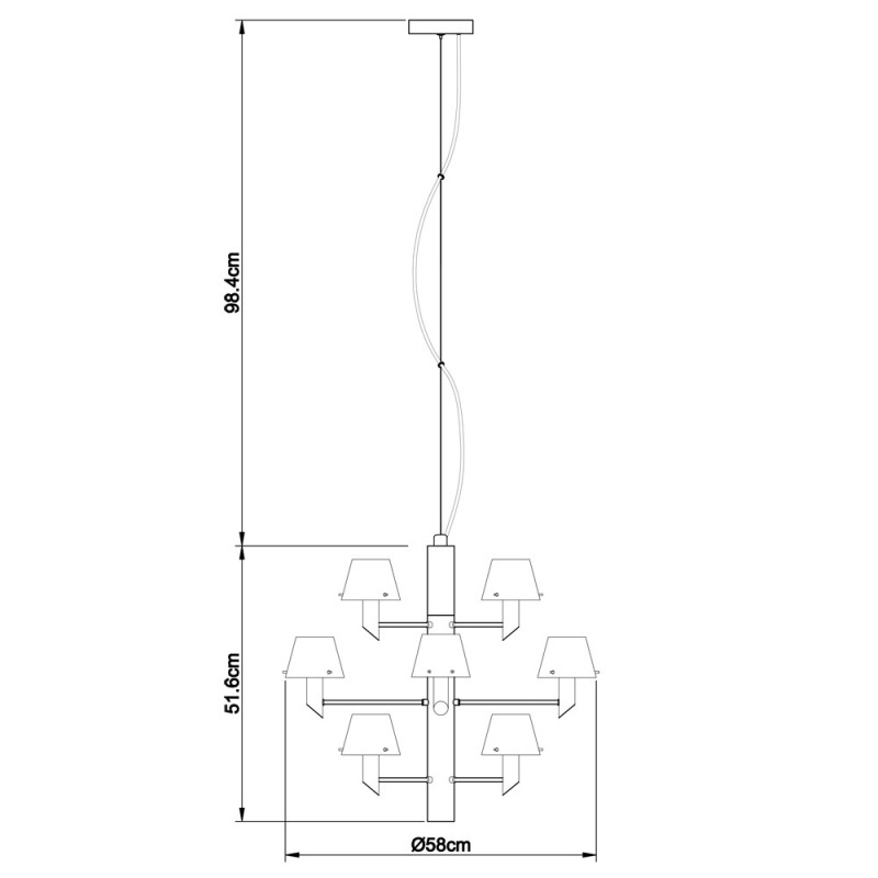 Подвесная люстра Divinare 1680/02 LM-12, диаметр 58 см, хром-белый