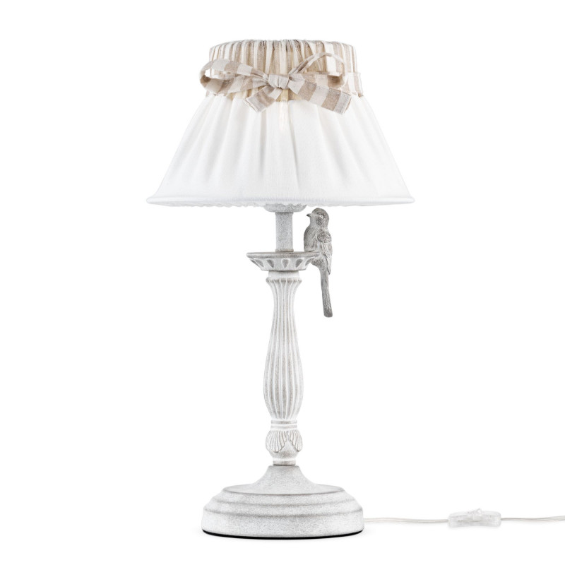 Настольная лампа с птичкой Maytoni Elegant 62 ARM013-11-W белый