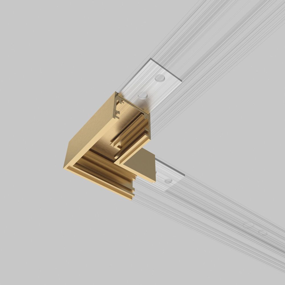 Brass Line Коннектор угловой для накладного шинопровода (латунь) 85224/00, 5*5*см, Elektrostandard Line Magnetic 85224/00, латунь