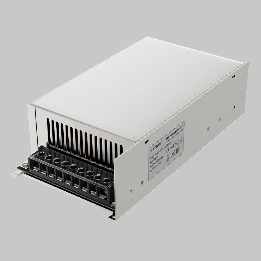 Блок питания PSL002 12V 600W IP 20 811015, 24*13*7 см, Maytoni Led Strip 811015, Серебро