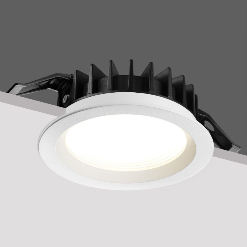 Встраиваемый светильник с переключателем цветовой температуры и угла рассеивания 13.5 см, 25W, 2700-4000K, Novotech Wir Fluo 359846, белый