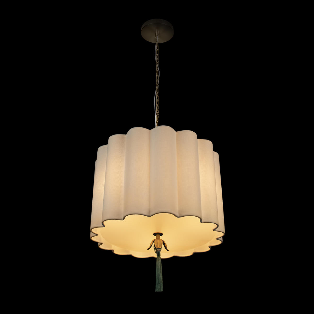 Подвесной светильник 40,7*49 см, 3*E14 LOFT IT Mellow 10306P Light linen латунь
