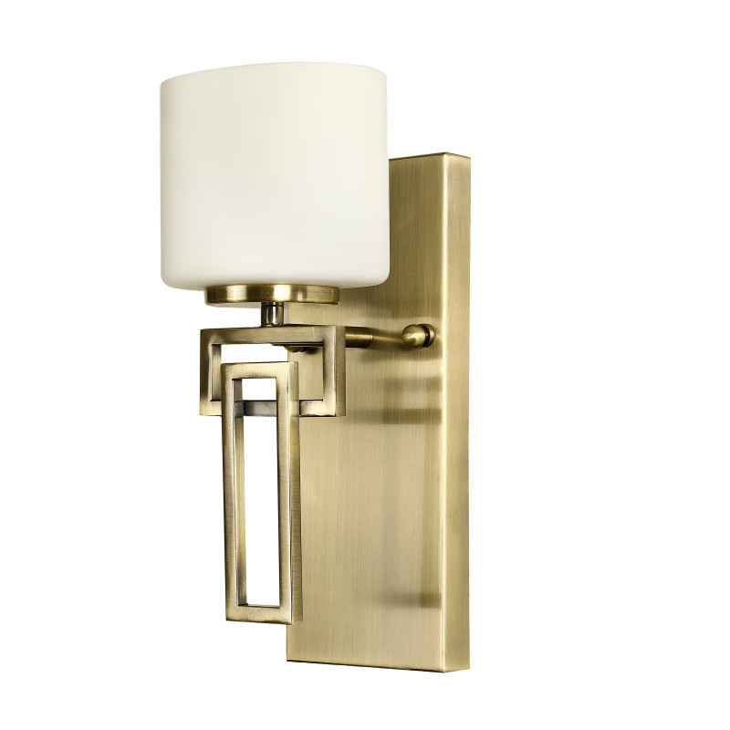 Бра Favourite Contour 2949-1W, D160*W135*H340, античной бронзы, плафон из стекла молочного цвета