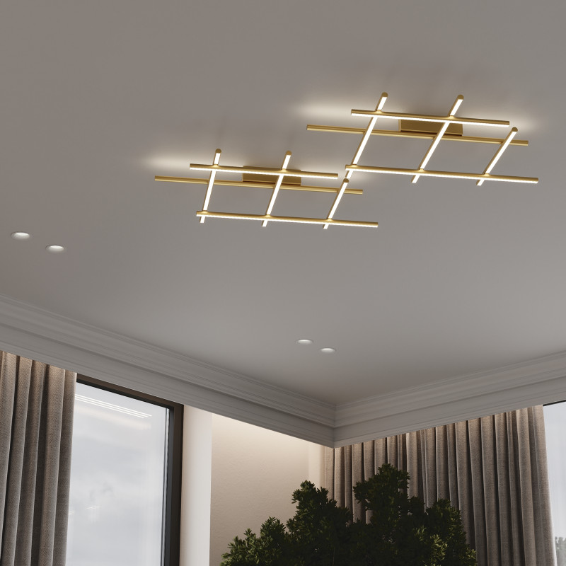 Накладной светильник 85*60*13 см, LED, 50W, 3000К, Maytoni Radiance MOD278CL-L50G3K золото матовое